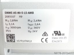 Festo EMME-AS-80-S-LS-AMB Servomotor 2093107 H9 SN: 3S7PLKFNKLX