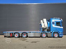 Scania R520 V8 8x2/6 / HMF 70 tm + JUMBO AANHANGER