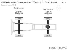 DAF XG+ 480 / Camera mirror / Tacho 2.0 / TUV: 11-2...