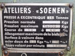 Ateliers Soenen 15T Presse à Excentrique 15 Tonnes