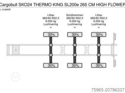 SCHMITZ CARGOBULL SKO24 THERMO KING SL200e 265 CM HIGH FLOWER WIDE