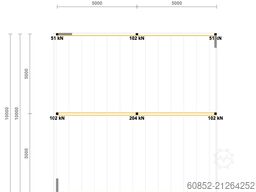 10x10m Lagerbühne , Belastung : 500kg/qm Unterkante: 2,5m , ca. 100qm Systembühne