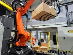 KUKA Lantech Bila Kartonverpackungslinie und Palettierer