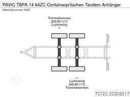 PAVIC TBPA 14 64ZC Containerpritschen Tandem Anhänger