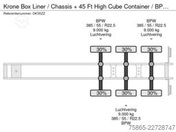 Krone Box Liner / Chassis + 45 Ft High Cube Container...