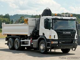 SCANIA P 410 Kipper 5,05m * KRAN/FUNK + BORDMATIC *6x4