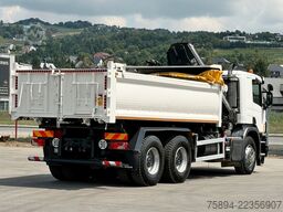 SCANIA P 410 Kipper 5,05m * KRAN/FUNK + BORDMATIC *6x4