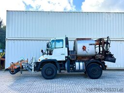 UNIMOG U400 mit Breining U2000 Bitumenspritze + Besen