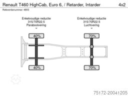 Renault T460 HighCab, Euro 6, / Retarder, Intarder
