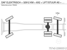 DAF ELEKTRISCH + 32912 KM + 6X2 + LIFT/STUUR AS + R...
