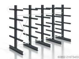 5,12 lfm. Kragarmregal Doppelseitig 3,15 cm Höhe 80 cm Nutztiefe 500 kg/Arm