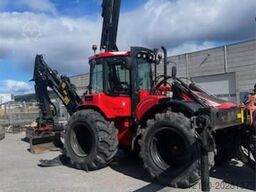 Huddig 1260C Backhoe w/ Palfinger crane, Lift, rototilt a