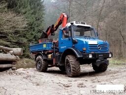 UNIMOG U5000 Kran Forst Kabelbau Kommunal Vollausstatt.