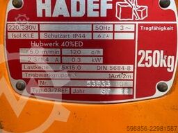 ABUS 500 kg 204 cm z wciągarką elektryczną HADEF 250 kg