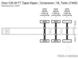 Haan C30 20 FT Tipper-Kipper / Compressor / NL Trailer