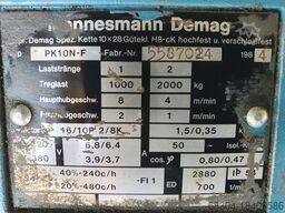 DEMAG / STAHL / LIFTKET 2 ton/1 ton / 500 / 250 / 160 / 125 kg.