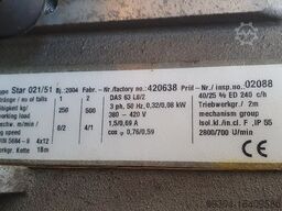 DEMAG / STAHL / LIFTKET 2 ton/1 ton / 500 / 250 / 160 / 125 kg.