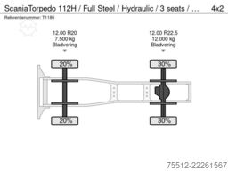 Scania Torpedo 112H / Full Steel / Hydraulic / 3 seats...