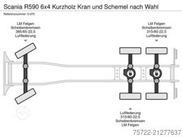 SCANIA R590 6x4 Kurzholz Kran und Schemel nach Wahl