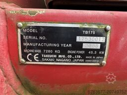 TAKEUCHI TB175 Graafmachine Rups 2008 Yanmar  Diesel inclusief 5 bakken + palletvork