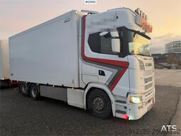 Scania S650 6x2 box truck w/ Ekeri 4 axle box trailer w/