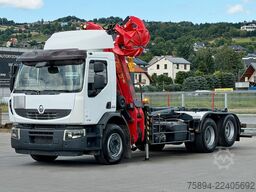 RENAULT PREMIUM 410 * ABROLLKIPPER 5,05 m * KRAN/ FUNK