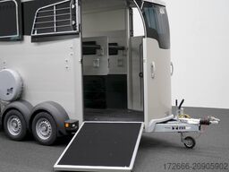 Ifor Williams IFOR WILLIAMS HBX 506 | SILBER +FRONTAUSTIEG RECHTS +POLSTER +3.BREMSLEUCHTE