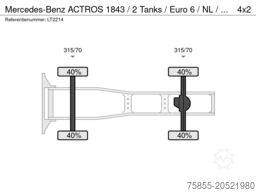 Mercedes-Benz ACTROS 1843 / 2 Tanks / Euro 6 / NL / 760.000 KM