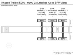 Knapen Trailers K200 - 92m3 2x Liftachse Alcoa BPW Agrar