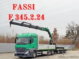MERCEDES-BENZ ACTROS 2645 * FASSI F345.24 + FUNK + Anhänger