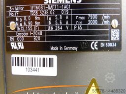 Siemens 1FT6081-8AF71-1AG1 Drehstrom-Servomotor generalüberholt mit 12 Monaten Gewährleistung! -