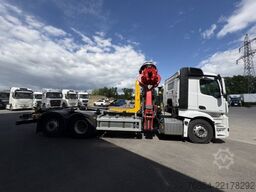 MERCEDES-BENZ ACTROS 2551 6X2, PALFINGER-ABROLLKIPPER MIT SCHROTTKRAN,  LENK-LIFTACHSE, EURO 6