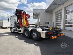 MERCEDES-BENZ ACTROS 2551 6X2, PALFINGER-ABROLLKIPPER MIT SCHROTTKRAN,  LENK-LIFTACHSE, EURO 6