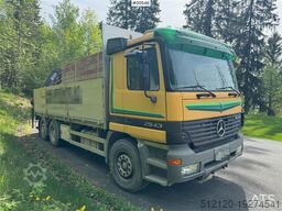 Mercedes-Benz Actros 2543 flatbed truck w/ rear mounted Hiab 14