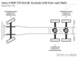 IVECO X-WAY 570 6x4 BL Kurzholz-LKW Kran nach Wahl