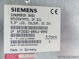 Siemens Sinumerik 840D 6FC5203-0AB11-0AA0 Bedientafel E: G SN: T-J31113855