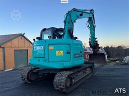Kobelco SK75SR-3E crawler excavator with rototilt, 4 bucke