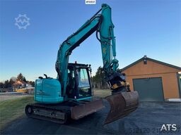 Kobelco SK75SR-3E crawler excavator with rototilt, 4 bucke