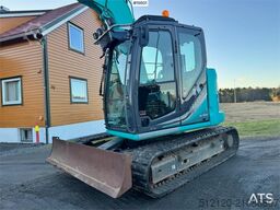 Kobelco SK75SR-3E crawler excavator with rototilt, 4 bucke