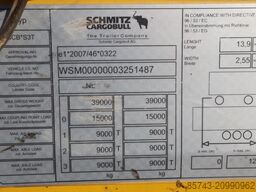 Schmitz Cargobull SCB3ST CoC Documents, TuV Loading Certificate, Dut