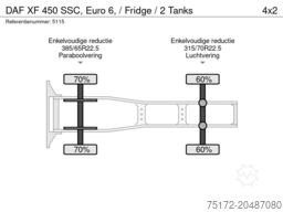 DAF XF  450 SSC, Euro 6, / Fridge / 2 Tanks