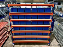 Kommissionierwagen Regalwagen Rollwagen inkl. 36 x Sichtlagerkiste