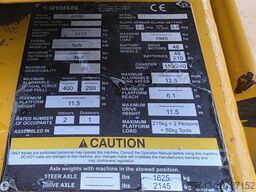 Snorkel A38E As-Is, Electric, 13.5m Working Height, 6.1m R