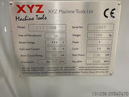 XYZ Machine Tools 2000 Turret Milling Machine