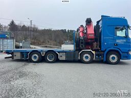 Scania R580 8x2 crane truck w/ 95t/m hmf crane, jib, winc