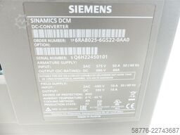 Siemens Simens 6RA8025-6GS22-0AA0 SINAMICS DCM DC-Converter  SN: Q6H22450101