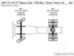 DAF CF 410 FT Space Cab / 735 dkm / Smart Tacho V2 ...