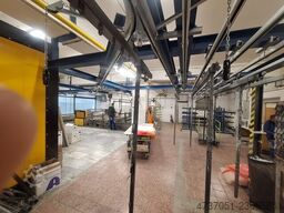 piec gazowy 3 m, kabina proszkowa transport podwieszony, 3 wanny