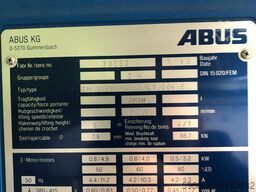 Wciągnik elektryczny ABUS 3,2 t + zblocze hakowe ABUS+zwijacz przewodu Wciągnik elektryczny ABUS 3,2 t + zblocze hakowe ABUS+zwijacz przewodu