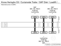 Krone Hertoghs O3 / Curtainside Trailer / SAF Disk / ...